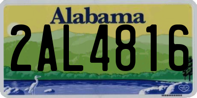 AL license plate 2AL4816