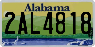 AL license plate 2AL4818