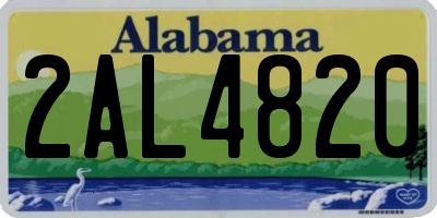 AL license plate 2AL4820