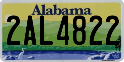 AL license plate 2AL4822