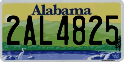 AL license plate 2AL4825