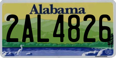 AL license plate 2AL4826