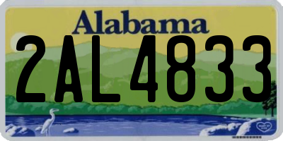 AL license plate 2AL4833