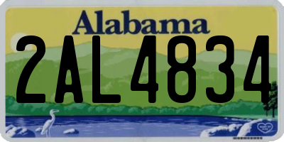 AL license plate 2AL4834