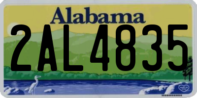 AL license plate 2AL4835