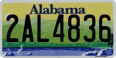 AL license plate 2AL4836