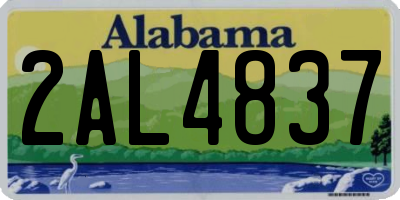AL license plate 2AL4837