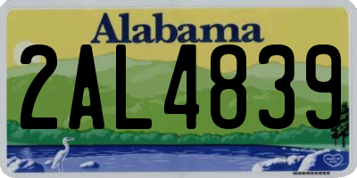 AL license plate 2AL4839