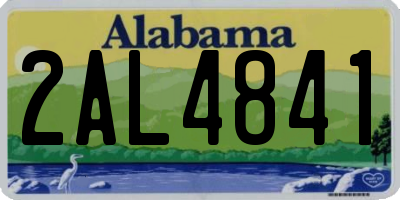 AL license plate 2AL4841