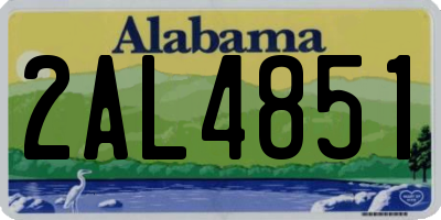 AL license plate 2AL4851