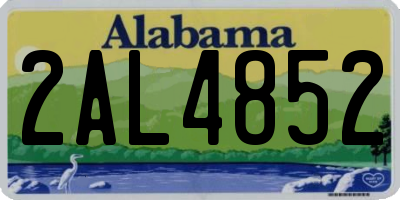 AL license plate 2AL4852