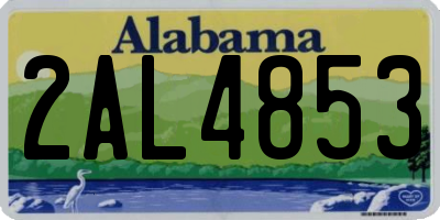 AL license plate 2AL4853