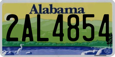 AL license plate 2AL4854