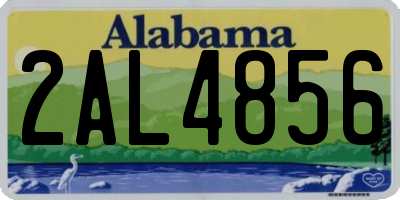 AL license plate 2AL4856