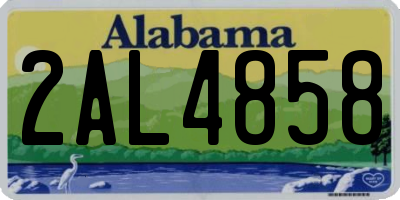 AL license plate 2AL4858
