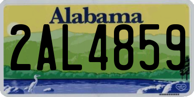 AL license plate 2AL4859