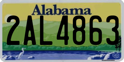 AL license plate 2AL4863