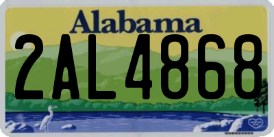 AL license plate 2AL4868