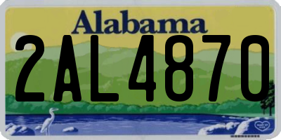 AL license plate 2AL4870