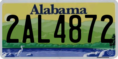 AL license plate 2AL4872