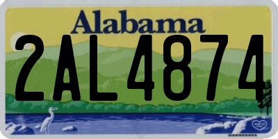 AL license plate 2AL4874