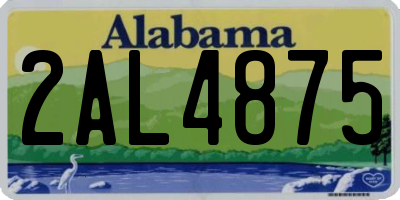 AL license plate 2AL4875
