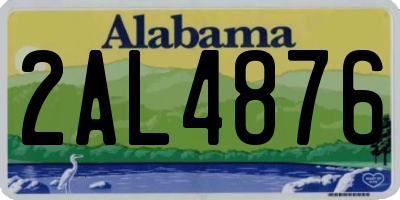 AL license plate 2AL4876