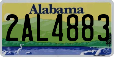 AL license plate 2AL4883