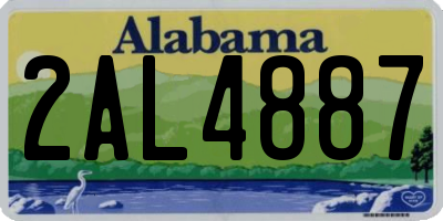 AL license plate 2AL4887