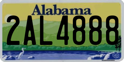AL license plate 2AL4888