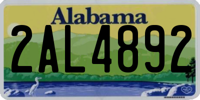 AL license plate 2AL4892