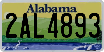 AL license plate 2AL4893
