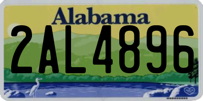 AL license plate 2AL4896