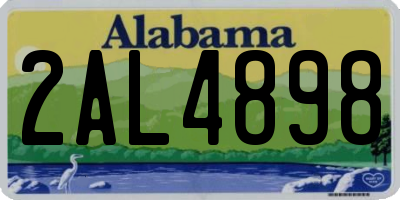 AL license plate 2AL4898
