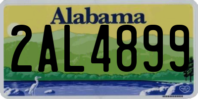 AL license plate 2AL4899