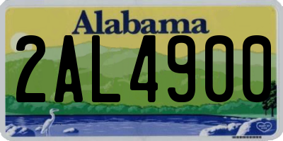 AL license plate 2AL4900