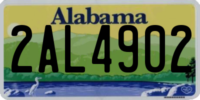 AL license plate 2AL4902