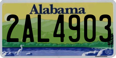 AL license plate 2AL4903
