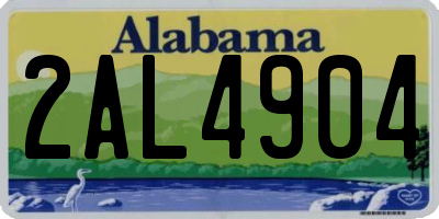 AL license plate 2AL4904