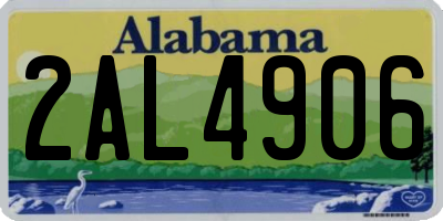 AL license plate 2AL4906