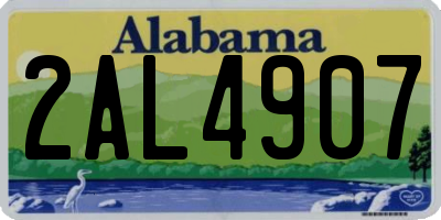 AL license plate 2AL4907
