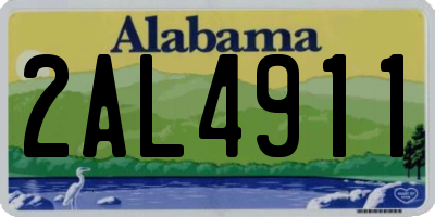 AL license plate 2AL4911