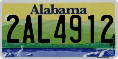 AL license plate 2AL4912