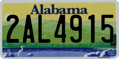 AL license plate 2AL4915