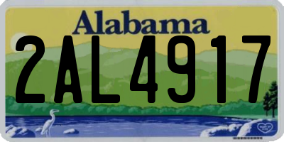 AL license plate 2AL4917
