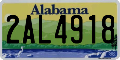 AL license plate 2AL4918