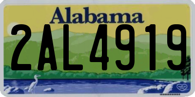 AL license plate 2AL4919