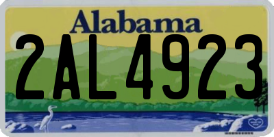 AL license plate 2AL4923