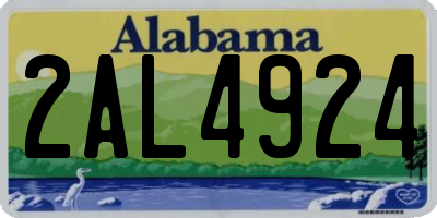 AL license plate 2AL4924