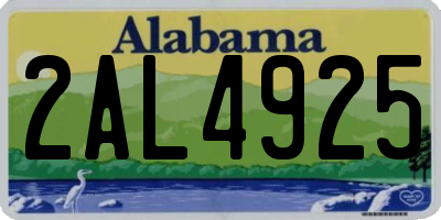 AL license plate 2AL4925